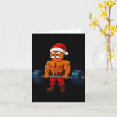 Gingerbread Weightlifting Fitness Gym Workout Chri カード (黄色い花)