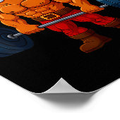 Gingerbread Weightlifting Fitness Gym Workout Chri ポスター (角)