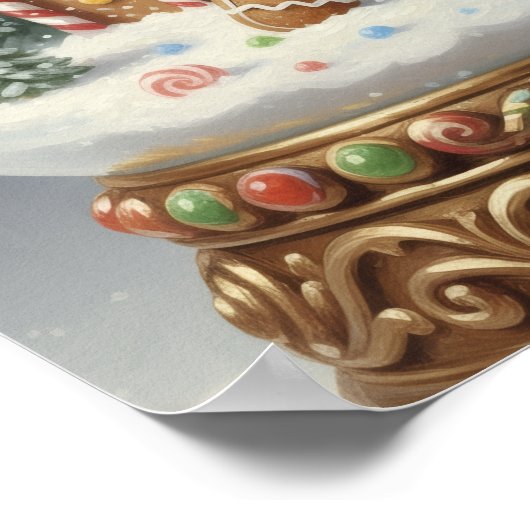 GingerBreadManSnowGlobe ポスター (角)