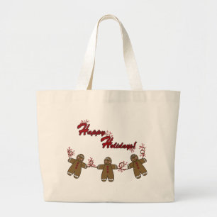 Gingerbreadmenの一連 ラージトートバッグ