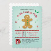 Gingerbreadnの人のクッキー交換招待状 招待状 (正面/裏面)
