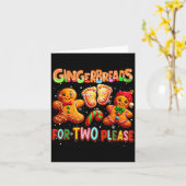 Gingerbreads For Two Please Christmas Pregnancy An カード (黄色い花)