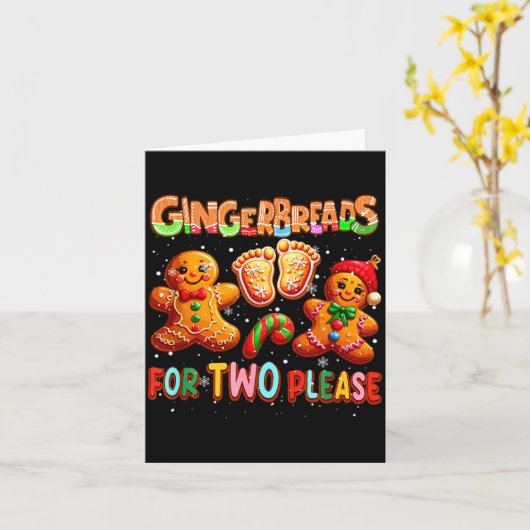 Gingerbreads For Two Please Christmas Pregnancy An カード (黄色い花)