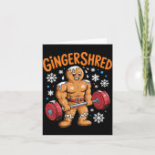 Gingershred Christmas Gym Workout Funny Gingerbrea カード (正面)