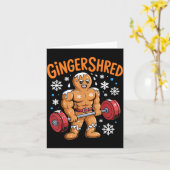Gingershred Christmas Gym Workout Funny Gingerbrea カード (黄色い花)