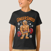 Gingershred Christmas Gym Workout Funny Gingerbrea Tシャツ (正面)