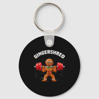 Gingershred Funny Gingerbread Man Gym Bodybuilding キーホルダー