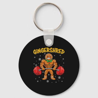 Gingershred Funny Gingerbread Man Gym Bodybuilding キーホルダー