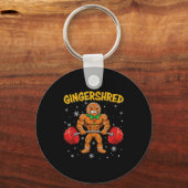 Gingershred Funny Gingerbread Man Gym Bodybuilding キーホルダー (正面)