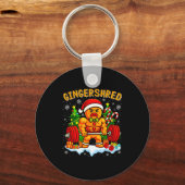 Gingershred Funny Gingerbread Man Gym Bodybuilding キーホルダー (正面)
