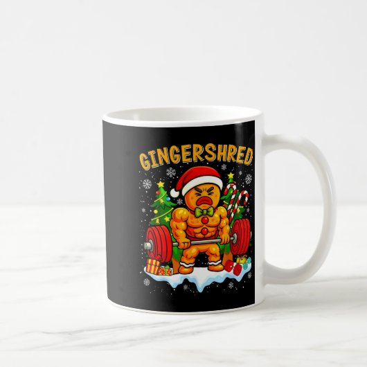 Gingershred Funny Gingerbread Man Gym Bodybuilding コーヒーマグカップ (右)