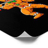 Gingershred Funny Gingerbread Man Gym Bodybuilding ポスター (角)