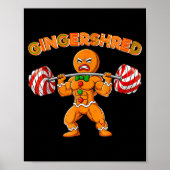 Gingershred Funny Gingerbread Man Gym Bodybuilding ポスター (正面)