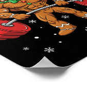 Gingershred Funny Gingerbread Man Gym Bodybuilding ポスター (角)