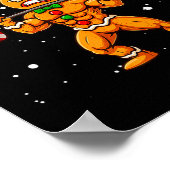 Gingershred Funny Gingerbread Man Gym Bodybuilding ポスター (角)