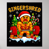 Gingershred Funny Gingerbread Man Gym Bodybuilding ポスター (正面)