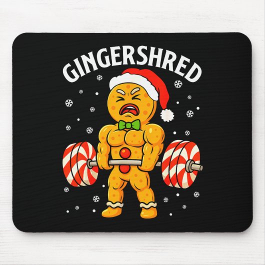 Gingershred Funny Gingerbread Man Gym Bodybuilding マウスパッド (正面)