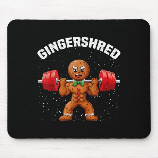 Gingershred Funny Gingerbread Man Gym Bodybuilding マウスパッド (正面)