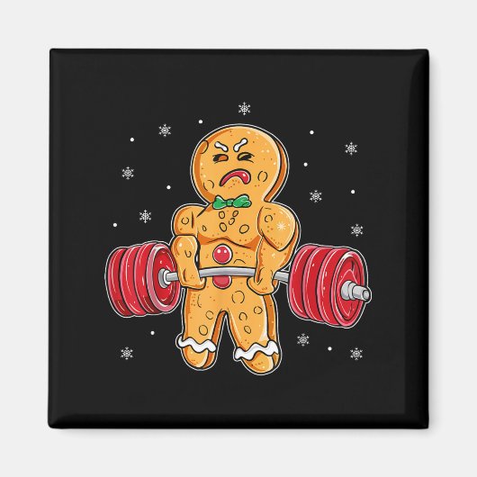 Gingershred Funny Gingerbread Man Gym Bodybuilding マグネット (正面)