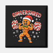 Gingershred Funny Gingerbread Man Gym Bodybuilding マグネット (正面)