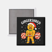 Gingershred Funny Gingerbread Man Gym Bodybuilding マグネット (正面/裏面)