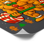 Gingershred Gingerbread Lifting Funny Christmas Gy ポスター (角)