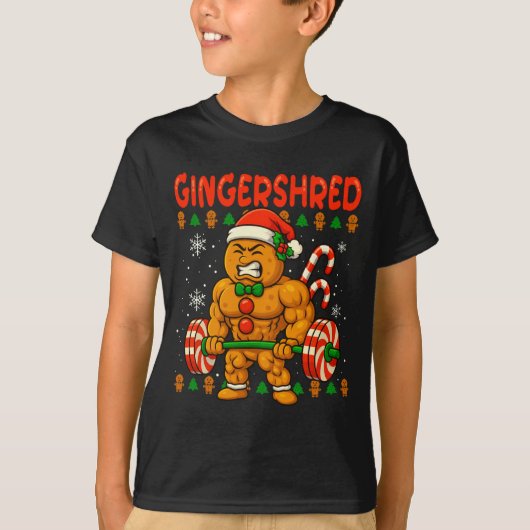 Gingershred Gingerbread Lifting Funny Christmas Gy Tシャツ (正面)