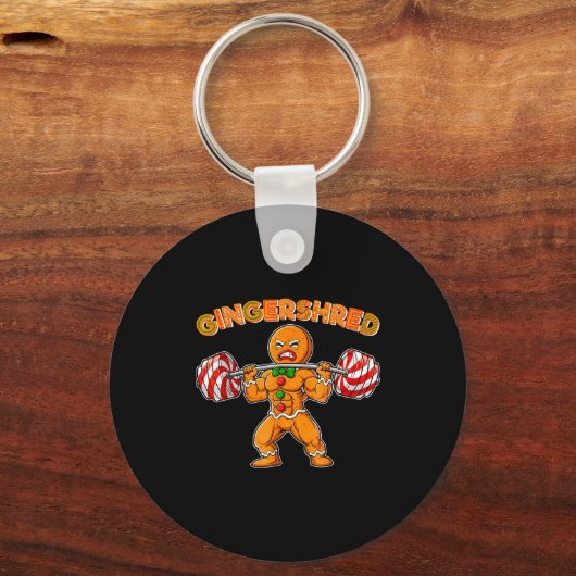 Gingershred Gingerbread Workout Pjs Christmas Xmas キーホルダー (正面)
