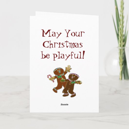 GingerVilleのクリスマスの民芸の挨拶かギフト シーズンカード (裏面)