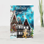 GingerVilleのクリスマスの民芸の挨拶かギフト シーズンカード (正面)