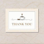 Gingham A Baby Is Brewing Baby Shower Thank You  サンキューカード