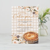 Gingham A little Cutie Pie Baby Shower Pumpkin 招待状 (スタンド正面)