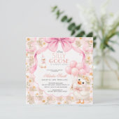Gingham All in One Silly Goose Bow Baby Shower  招待状 (スタンド正面)