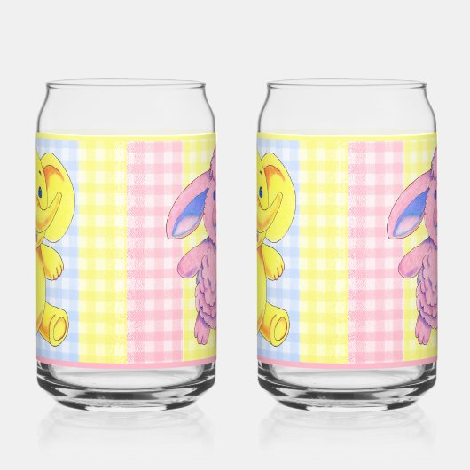 Gingham Animal Soda Glass ガラス缶 (左)