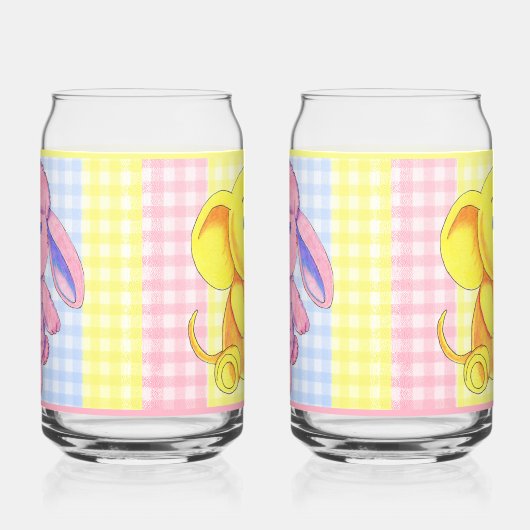 Gingham Animal Soda Glass ガラス缶 (右)