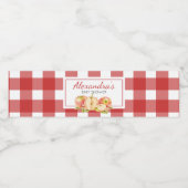 Gingham Apple of Our Eye Baby Shower ペットボトルラベル (シングルラベル)