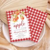 Gingham Apple of Our Eye Baby Shower 招待状