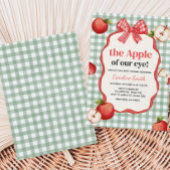 Gingham Apple of our Eye Baby Shower 招待状