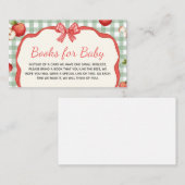 Gingham Apple of our Eye Baby Shower Book for Baby エンクロージャーカード (正面/裏面)
