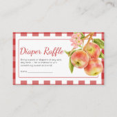 Gingham Apple of Our Eye Baby Shower Diaper Raffle エンクロージャーカード (正面)