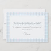 Gingham Baby Bearly Wait Teddy Bear Baby Shower サンキューカード (裏面)