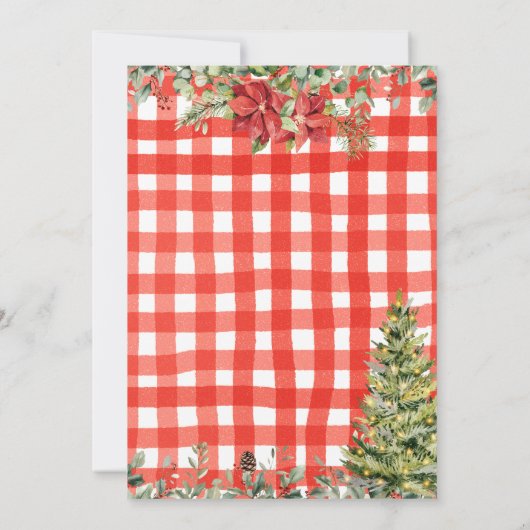 Gingham Baby Christmas Clotheslin Baby Shower 招待状 (裏面)