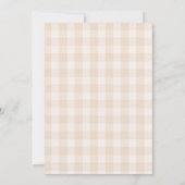 Gingham Baby Q Rustic Couples Baby Shower 招待状 (裏面)