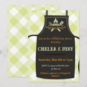 Gingham Baby Shower Is on the Grill baby shower 招待状 (正面/裏面)
