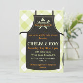 Gingham Baby Shower Is on the Grill baby shower  招待状 (スタンド正面)