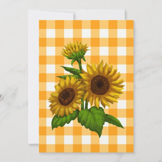 Gingham BBQ Invite Barn Style Backyard Party   招待状 (裏面)