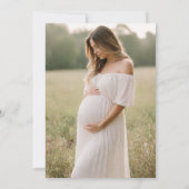 Gingham Beige Gender Neutral Photo Baby Shower 招待状 (裏面)