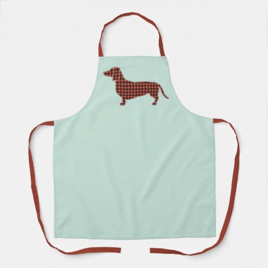 Gingham Black and Tan Dachshundプロフィール – Mint エプロン (正面)