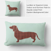 Gingham Black and Tan Dachshundプロフィール – Mint ランバークッション