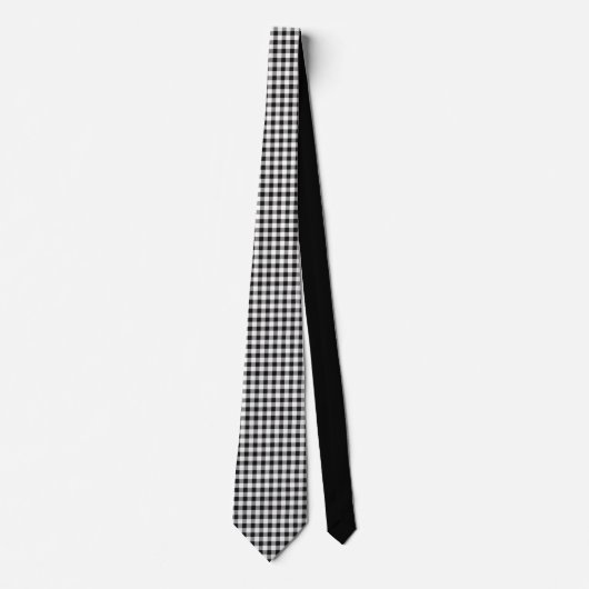 Gingham Black White Classic Tie ネクタイ (正面)